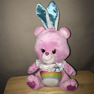 16" 2014 Purple Care Bears Rainbow Easter Stuffed Plush Bunny Ears